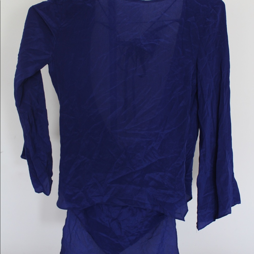 Blue silk top